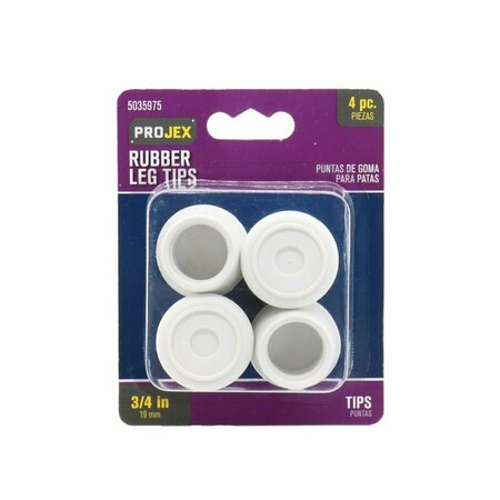 NINGBO HYDERON TIP LEG RUBR OWHT 3/4 in., 4PK P0052